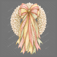 Summer Love Ribbon with White Wreath, Digital Design, PNG