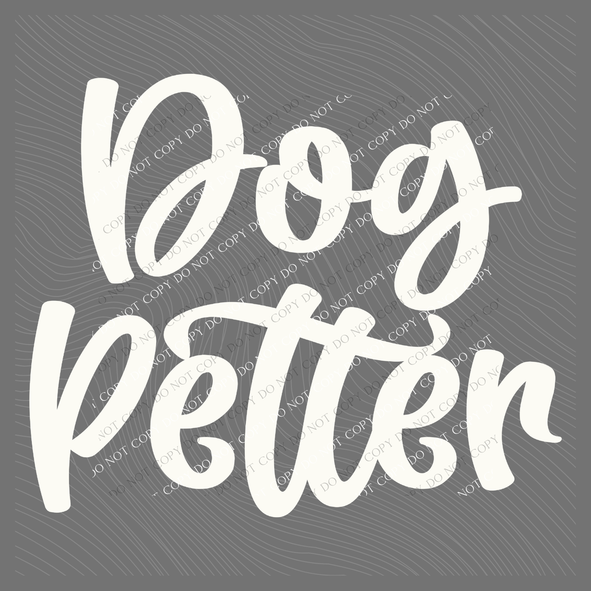 Dog Petter Script in Off-white Digital Design, PNG