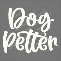 Dog Petter Script in Off-white Digital Design, PNG