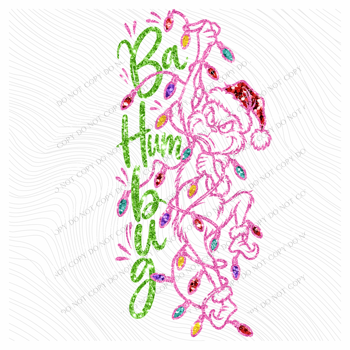 Ba Hum Bug Grinch Glitter Digital Design, PNG