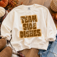 Team Side Dishes Retro Shadow Brown Distressed Digital Design, PNG