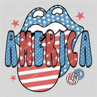 America Patriotic Lips & Tongue Digital Design, PNG