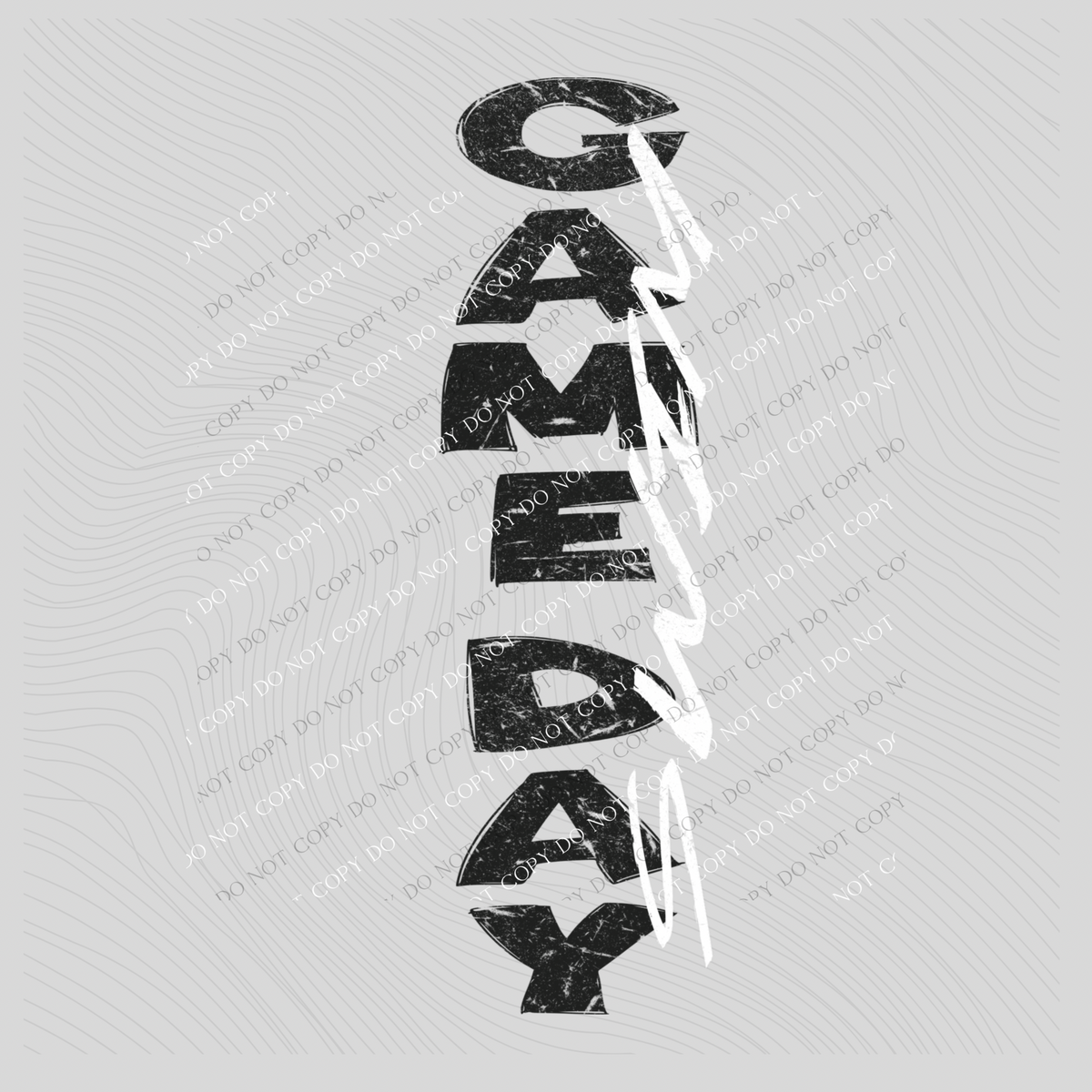 Game Day Swim Vertical Distressed in Black & White Digital Design, PNG