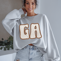 Georgia GA Sweater Patch in Cream & Brown Digital Design, PNG