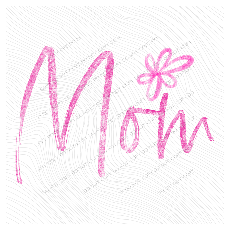 Mom Flower Chalk Script Digital Design, PNG