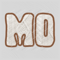 Missouri MO Sweater Patch in Cream & Brown Digital Design, PNG