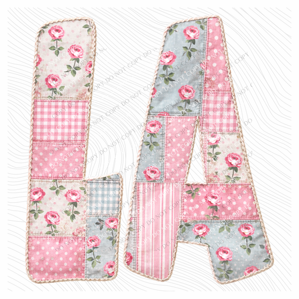 LA Louisiana Quilted Dainty Floral Digital Design, PNG