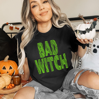 Bad Witch Scribble in Bright Green Fall Halloween Digital Design, PNG