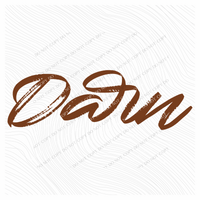 Darn Western Script in Brown Digital Design, PNG