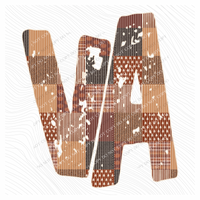 Virginia VA Autumn Pumpkins Quilted Distressed Digital Design in Browns, PNG