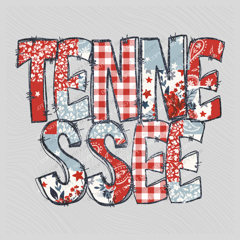 Tennessee Doodle Patch & Glitter Digital Design, PNG