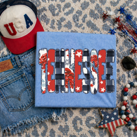 Tennessee Glitter, Floral, Gingham & Stars Patriotic Digital Design, PNG