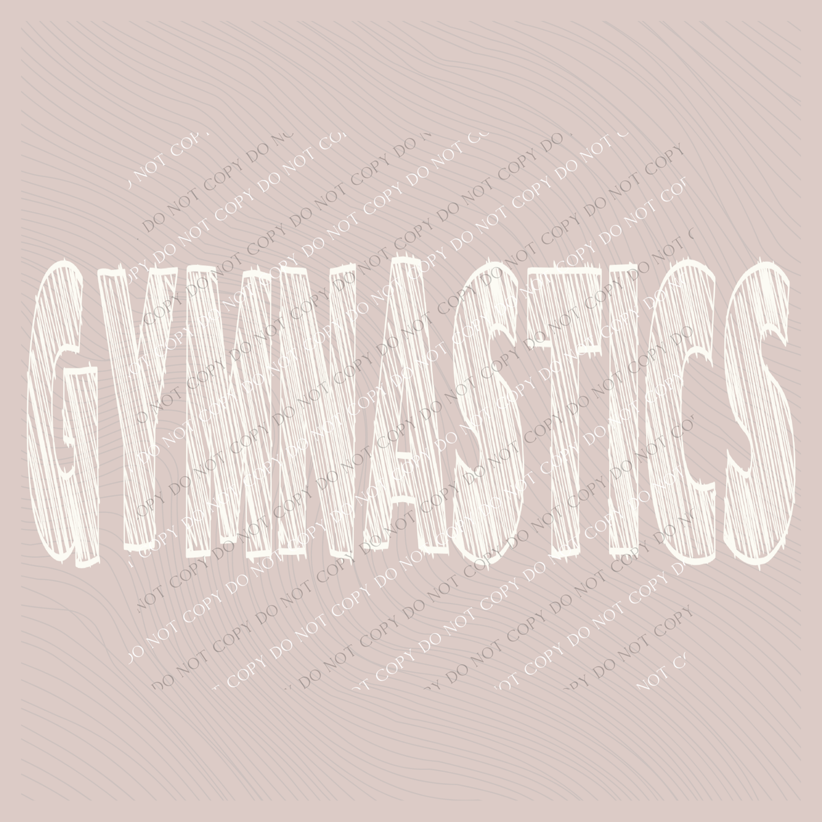 Gymnastics Scribble in Cream White Digital Design, PNG