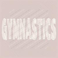 Gymnastics Scribble in Cream White Digital Design, PNG