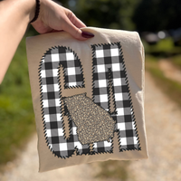 Georgia GA Stitched Buffalo Plaid & Leopard State Patch Digital Design, PNG