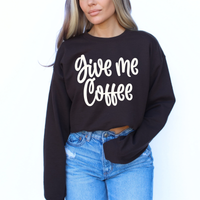 Give me Coffee Script in Off-white Digital Design, PNG