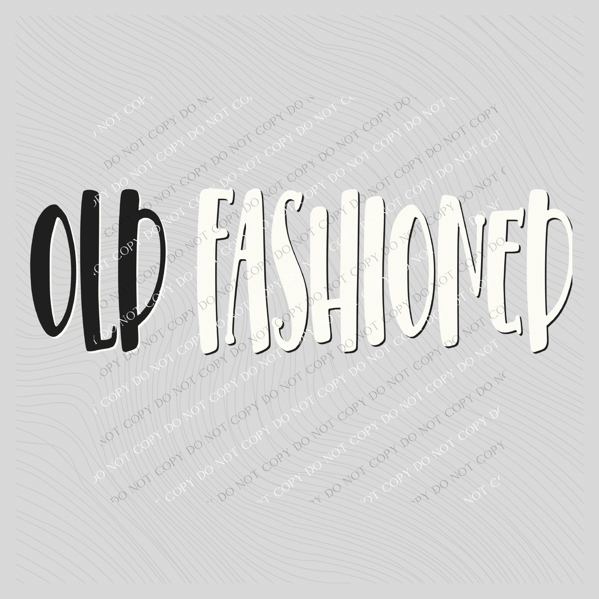 Old Fashioned in Black & White Digital Design, PNG