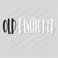 Old Fashioned in Black & White Digital Design, PNG