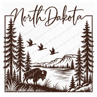 States Nature Scenery Silhouette (includes both brown & cream with purchase) Digital Design, PNG