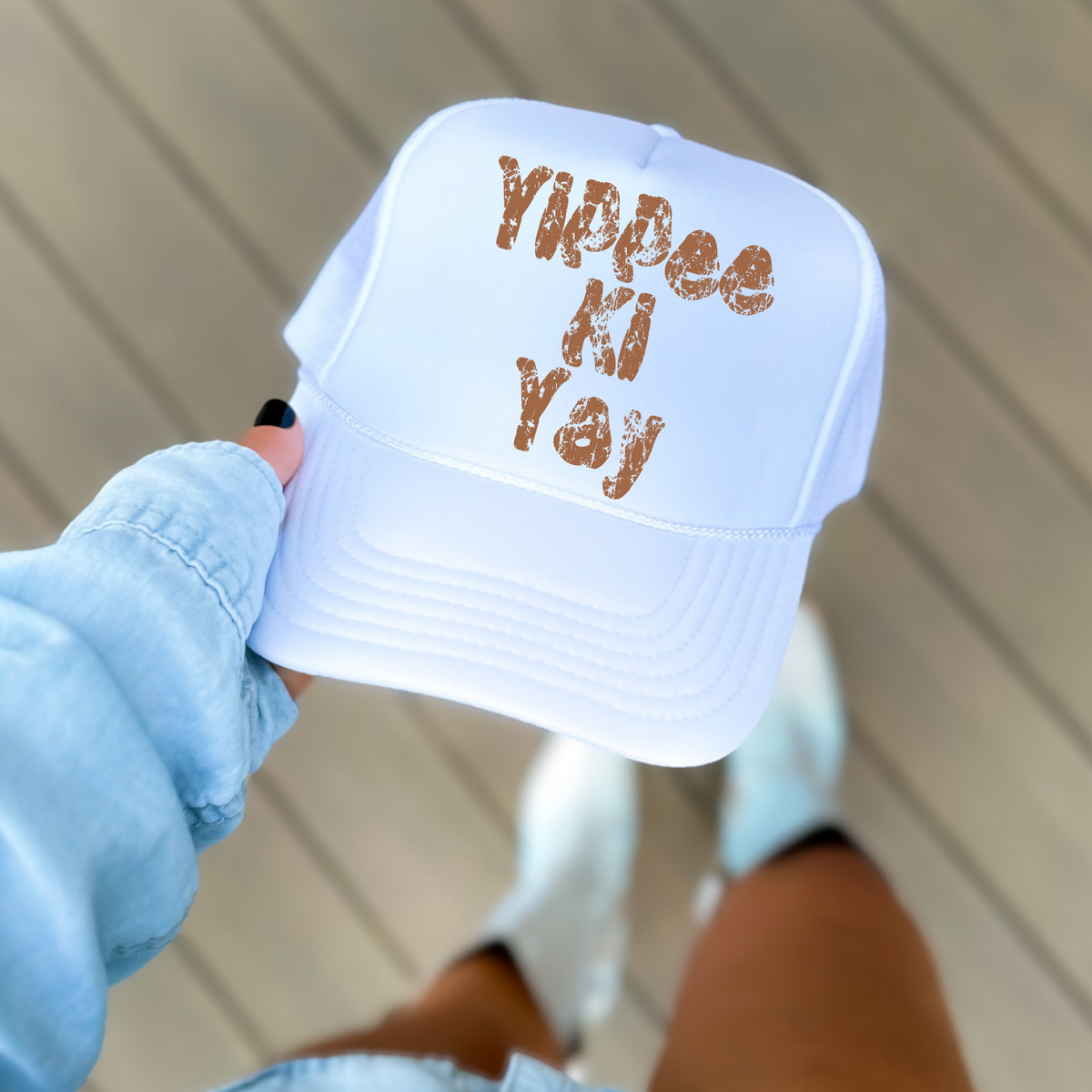 Yippee Ki Yay in Brown Digital Design, PNG