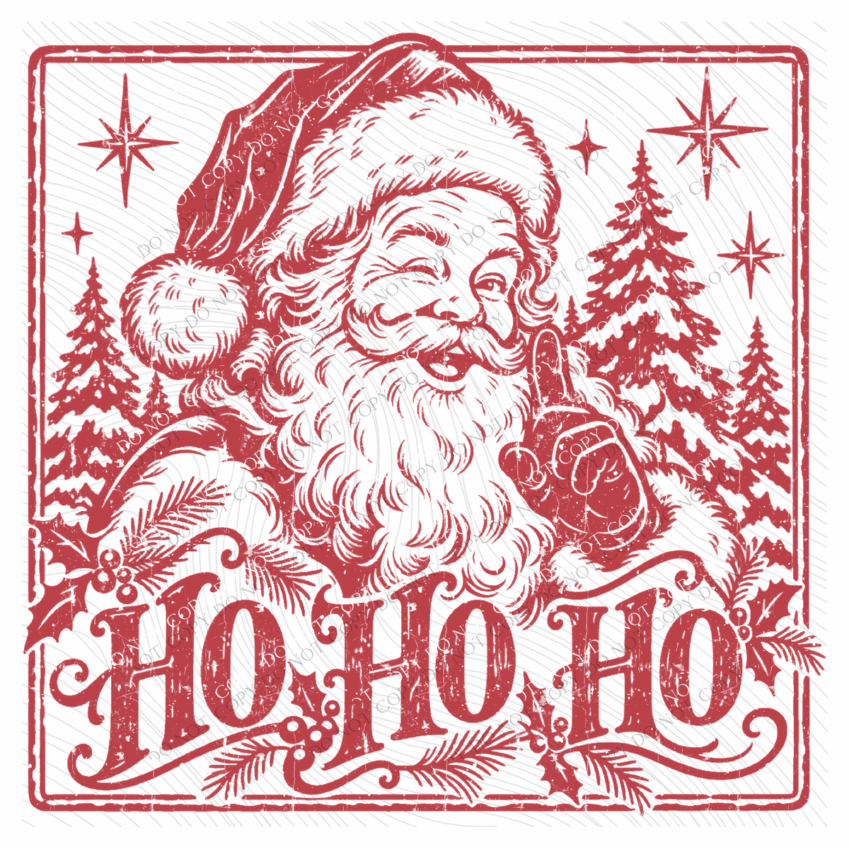 Ho Ho Ho Santa Silhouette Digital Design, PNG