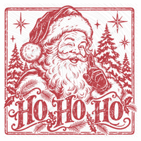 Ho Ho Ho Santa Silhouette Digital Design, PNG
