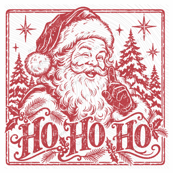 Ho Ho Ho Santa Silhouette Digital Design, PNG