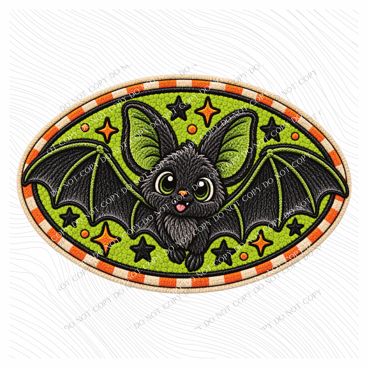 Bat Halloween Chenille Patch Digital Design, PNG