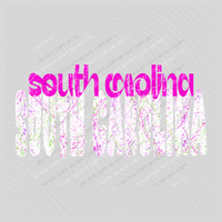 South Carolina Crackle in Neons & White Digital Design, PNG