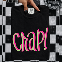 Crap! 3D Sassy Script Bright Pink & Green Digital Design, PNG