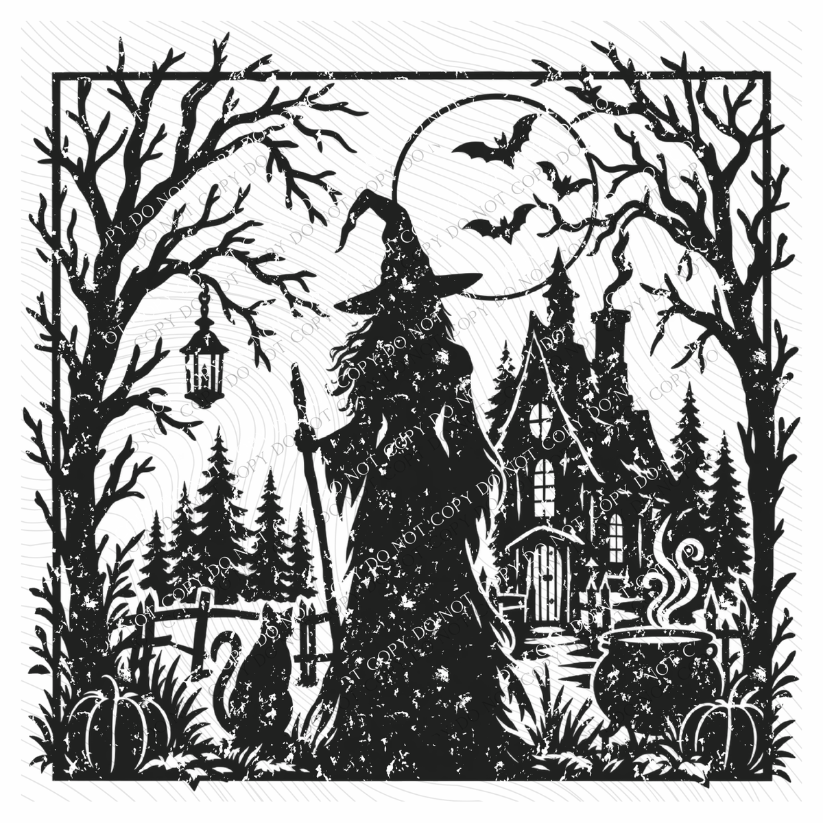Witch Silhouette Digital Design, PNG