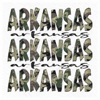 Arkansas Camo Glitter Stacked with Glitter Script Digital Design, PNG