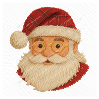 Santa Plaid Knit Digital Download, PNG