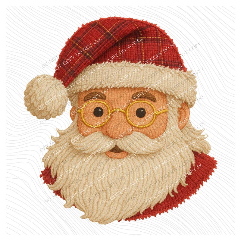 Santa Plaid Knit Digital Download, PNG