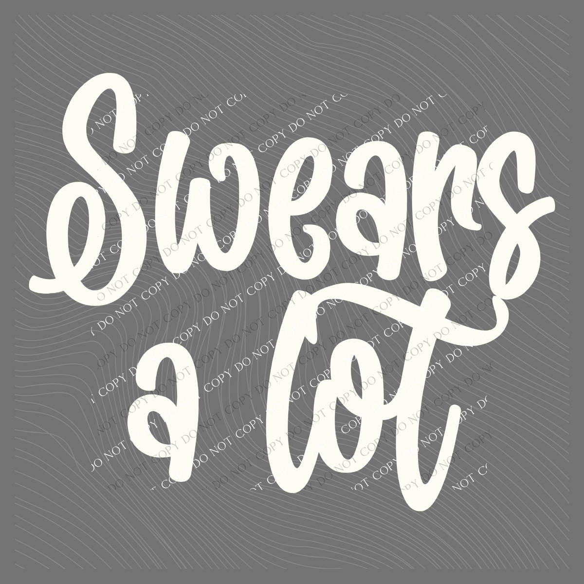 Swears a Lot Script in Off-white Digital Design, PNG