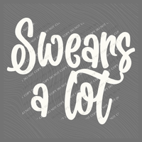 Swears a Lot Script in Off-white Digital Design, PNG