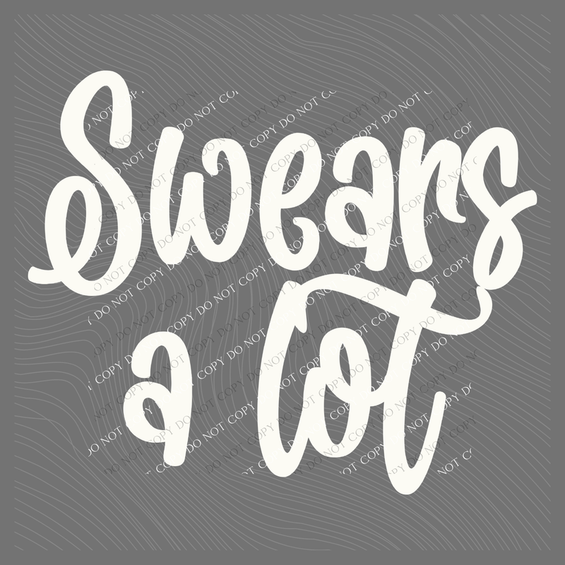 Swears a Lot Script in Off-white Digital Design, PNG