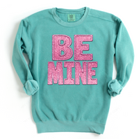 Be Mine Faux Embroidery & Ombre Glitter Valentine Digital Design, PNG
