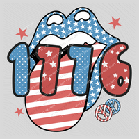 1776 Patriotic Lips & Tongue Digital Design, PNG