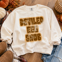 Deviled Egg Snob Retro Shadow Brown Distressed Digital Design, PNG