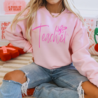 Teacher Flower Chalk Script Digital Design, PNG