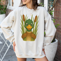 Cute Cattail Duck Sketch Digital Download, PNG