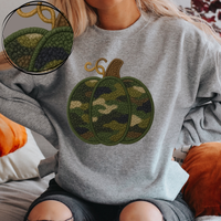 Pumpkin Camo 3D Chenille Patch Style Digital Download, PNG