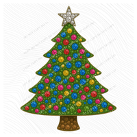 Christmas Tree Rhinestone 3D Digital Download, PNG
