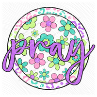 Pray Groovy Leopard Translucent Cutout in Bright Cotton Candy Tones Digital Design, PNG