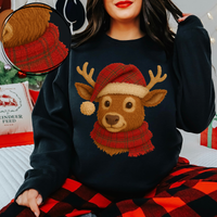 Reindeer Plaid Knit Digital Download, PNG