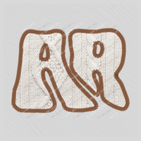 Arkansas AR Sweater Patch in Cream & Brown Digital Design, PNG