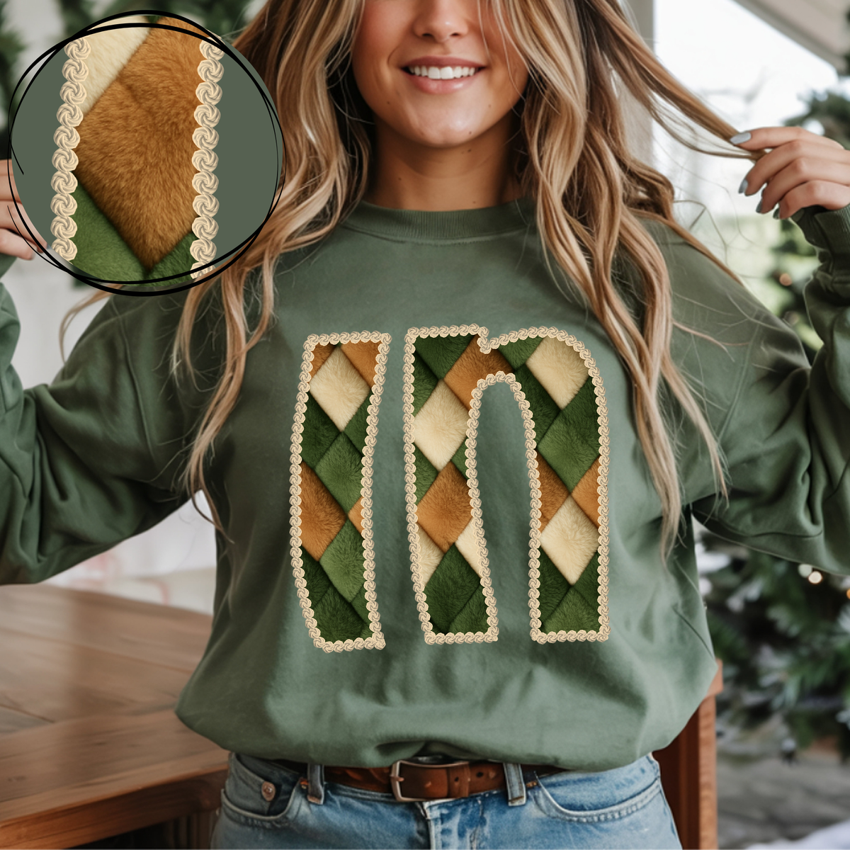 IN Indiana Stitched Argyle Fur Digital Download, PNG