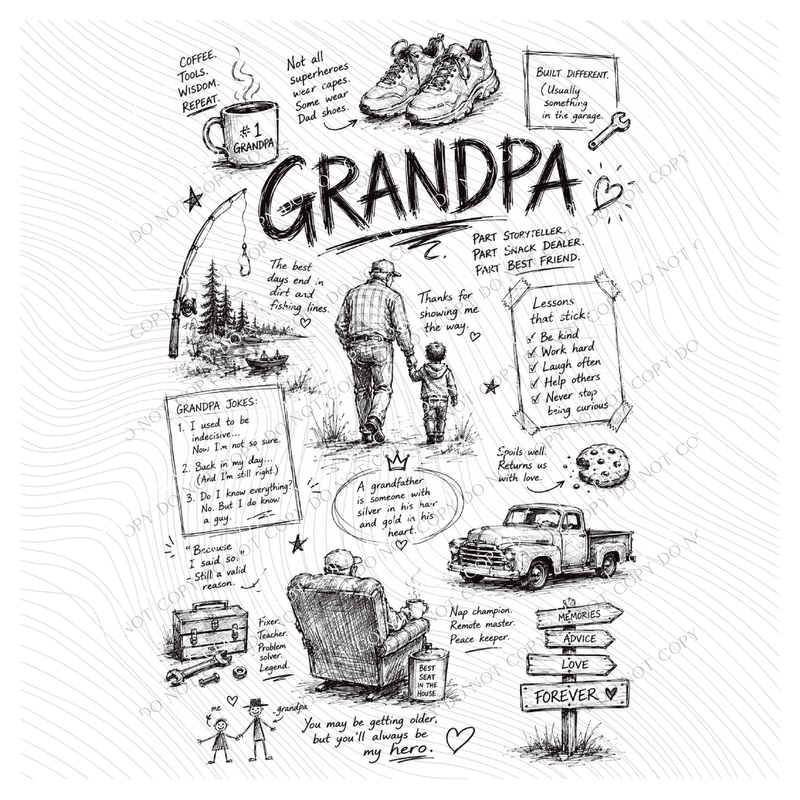 All about Grandpa Sketch Digital Design, PNG