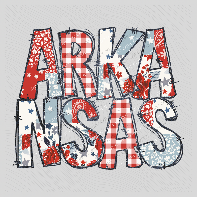 Arkansas Doodle Patch & Glitter Digital Design, PNG